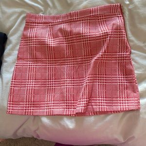 Red and white mini skirt
